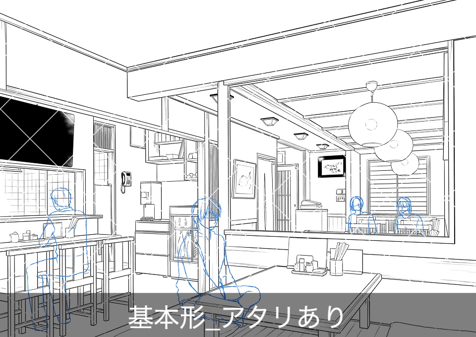 居酒屋の店内2(アタリ付き)