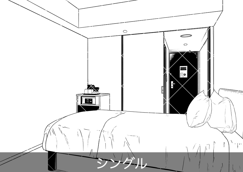 ビジネスホテル客室(アタリ付き)