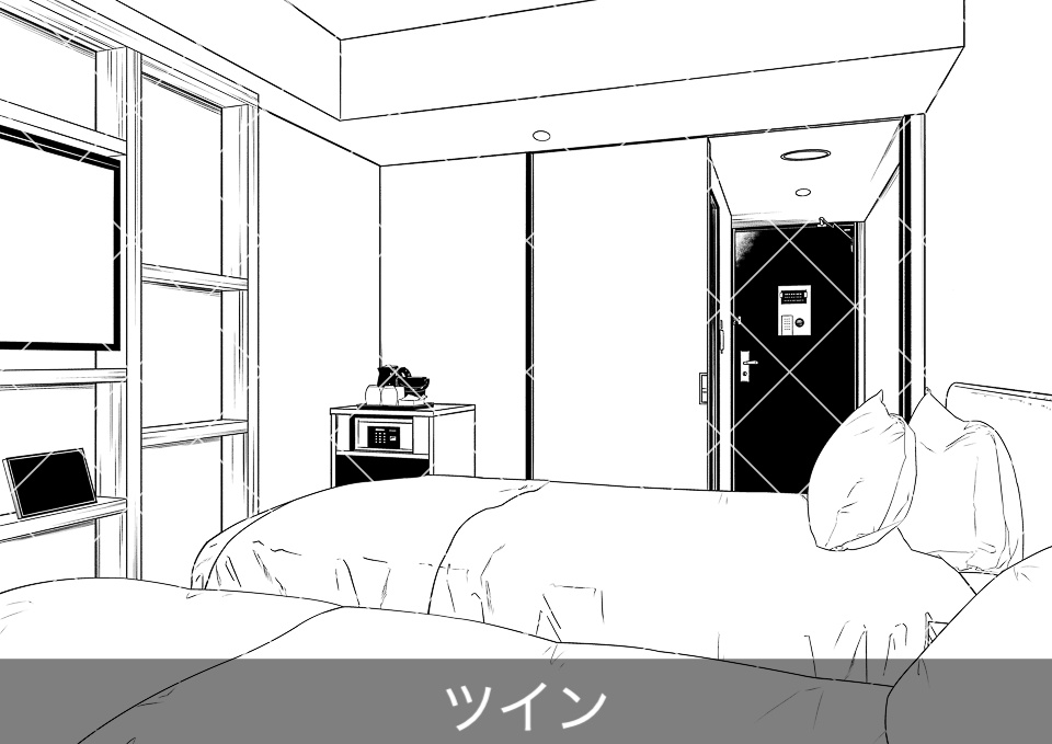 ビジネスホテル客室(アタリ付き)