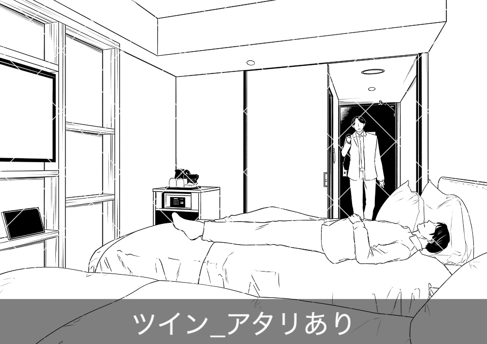 ビジネスホテル客室(アタリ付き)