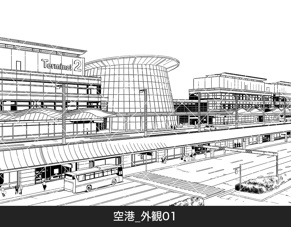 空港・飛行機・ホテルセット