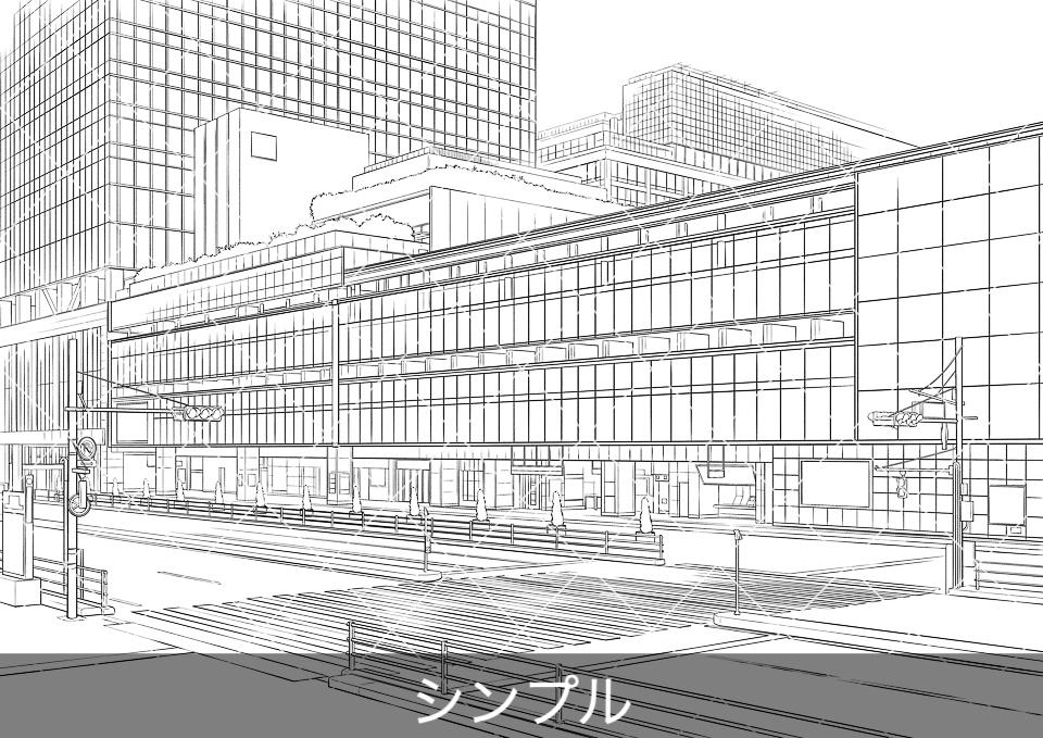 駅の外観3(モブ付き)