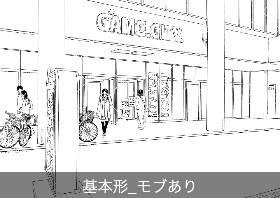 ゲームセンター外観(モブ付き)