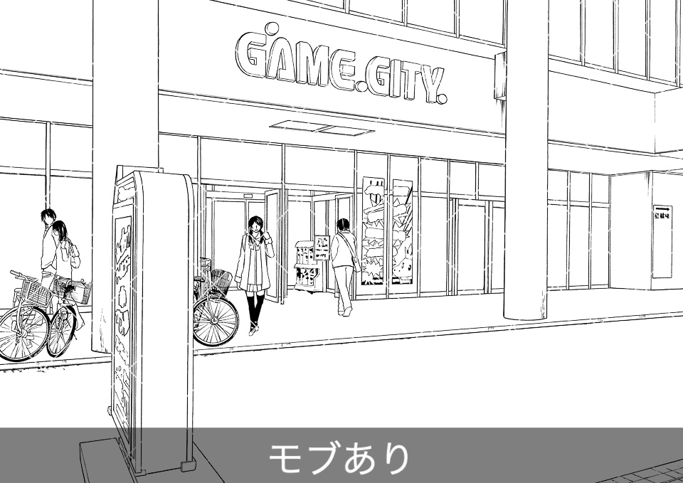 ゲームセンター外観(モブ付き)