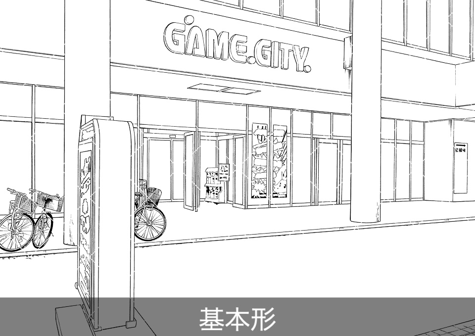 ゲームセンター外観(モブ付き)