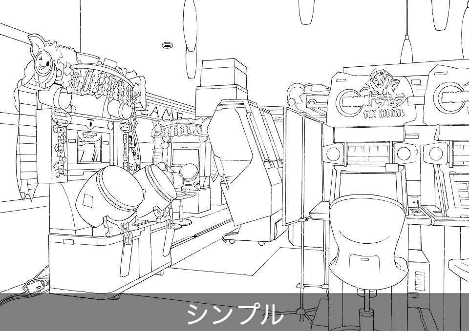 ゲームセンター店内(モブ付き)