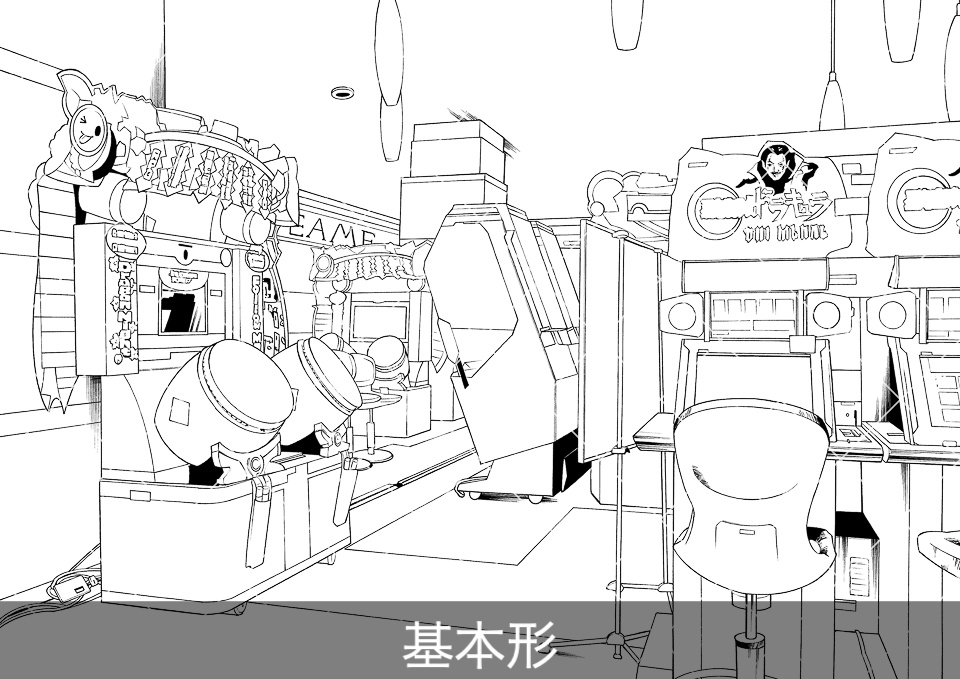 ゲームセンター店内(モブ付き)