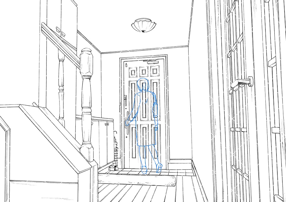 一戸建て玄関(アタリ付き)