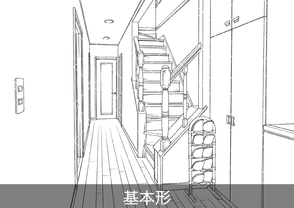一戸建て廊下(アタリ付き)