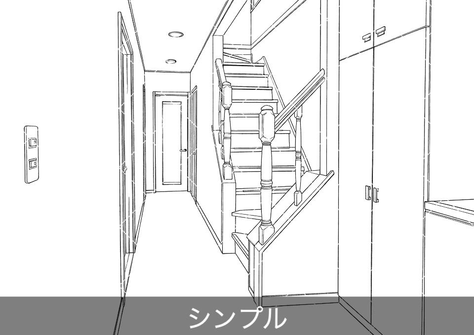 一戸建て廊下(アタリ付き)