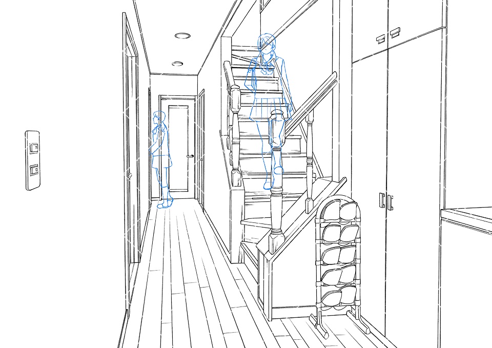 一戸建て廊下(アタリ付き)