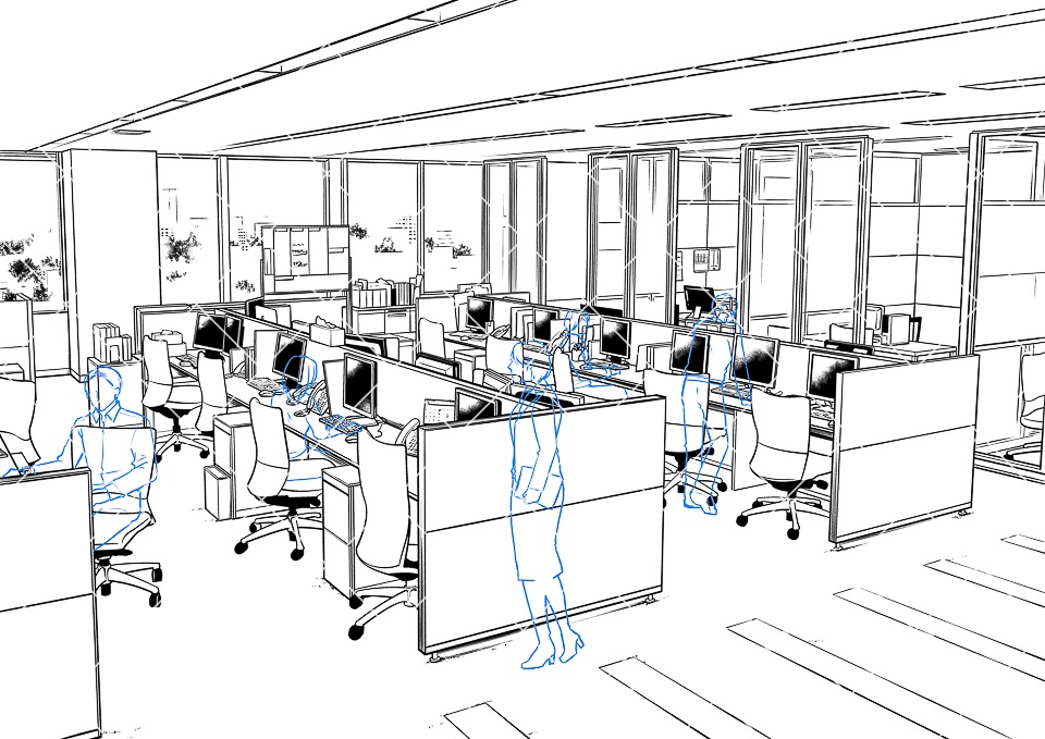 【まとめ割】都会のオフィスセット1