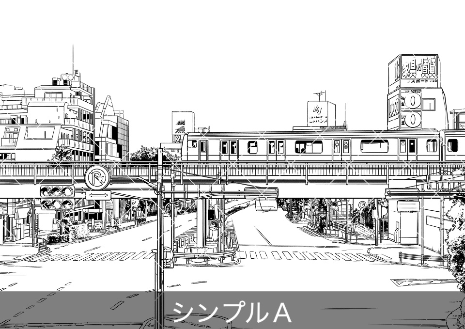 電車が走る風景2(モブ付き)