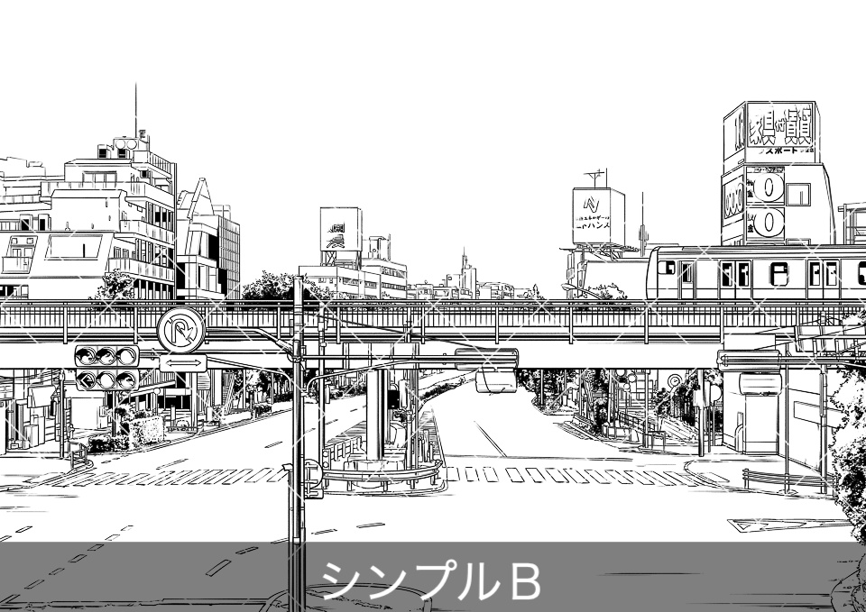 電車が走る風景2(モブ付き)