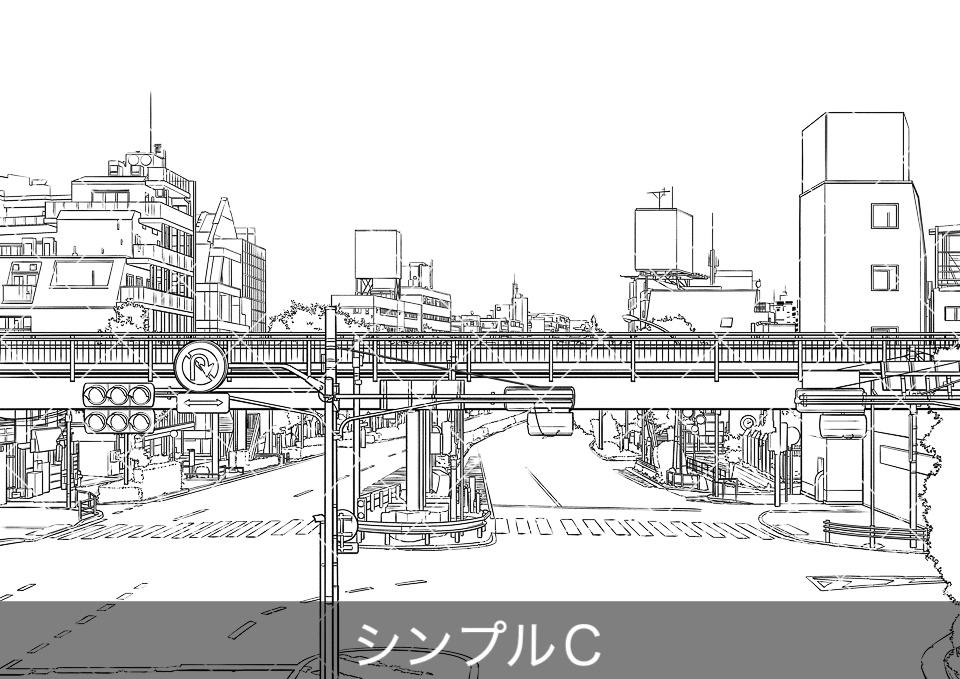 電車が走る風景2(モブ付き)