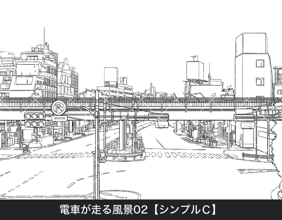電車が走る風景2(モブ付き)