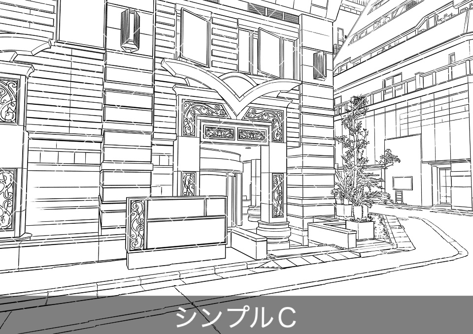 ラブホテル外観2(モブ付き)