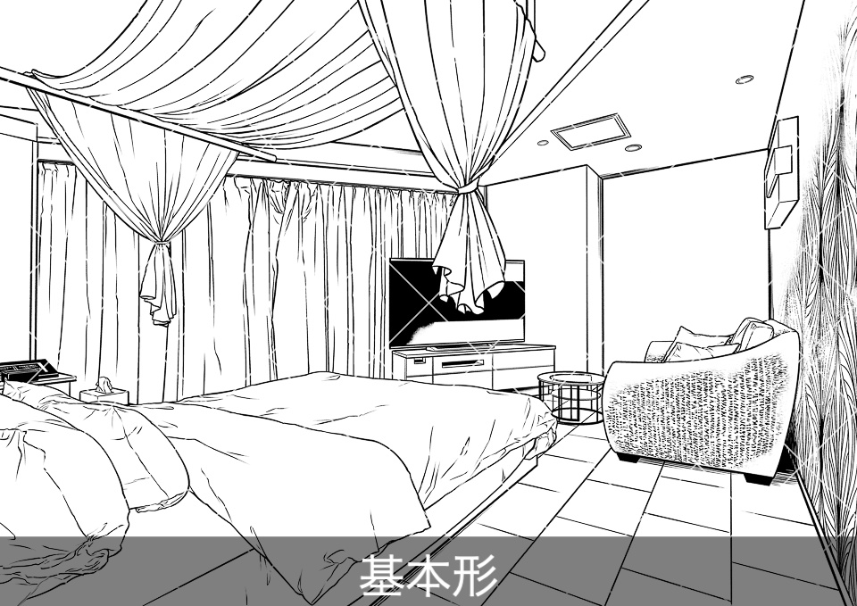 ラブホテル客室内4(アタリ付き)