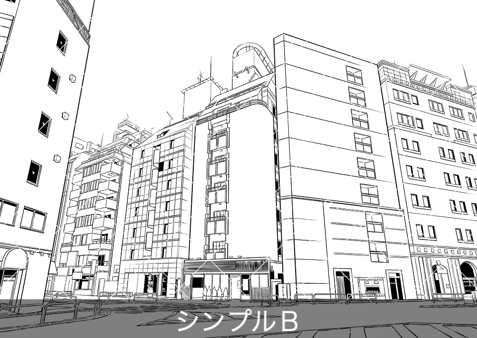 ラブホテル外観3(モブ付き)