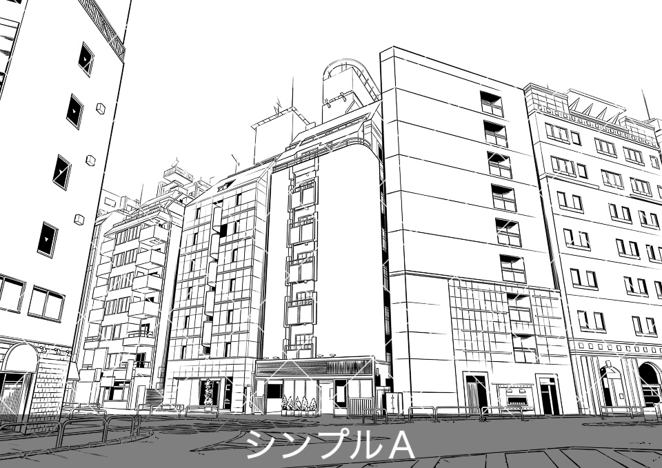 ラブホテル外観3(モブ付き)