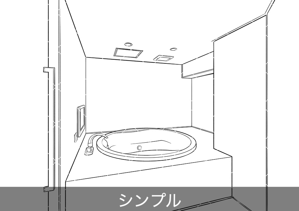 ラブホテルの丸いお風呂(アタリ付き)