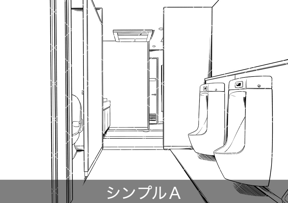 【無料】オフィス男性トイレ(アタリ付き)