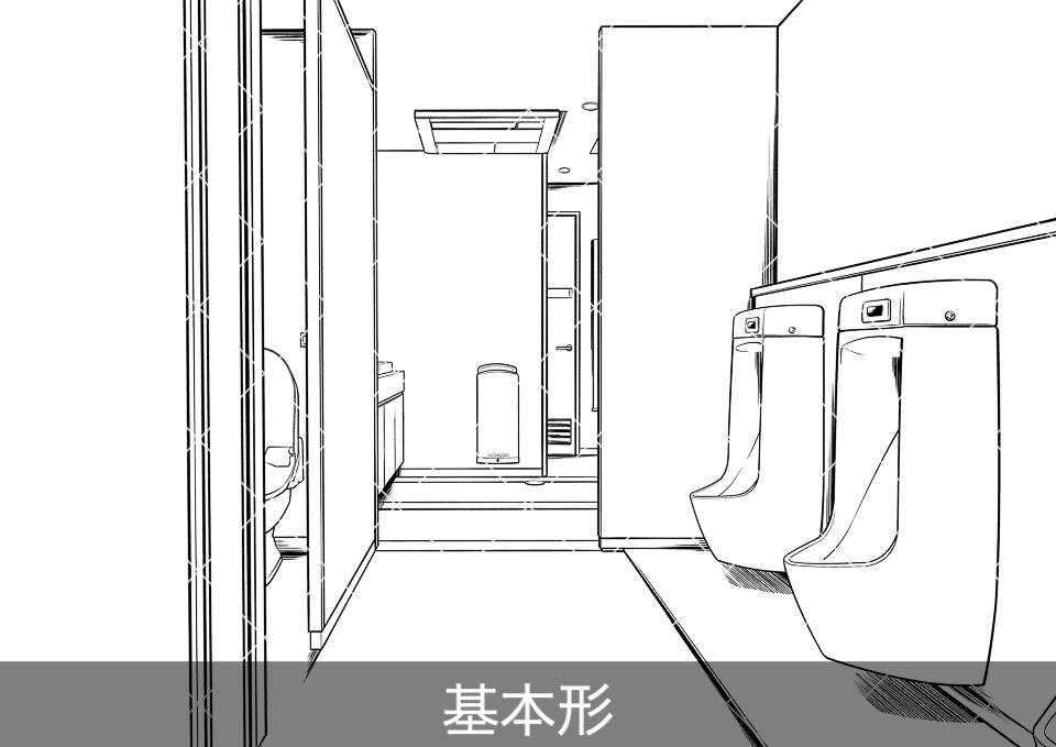 【無料】オフィス男性トイレ(アタリ付き)