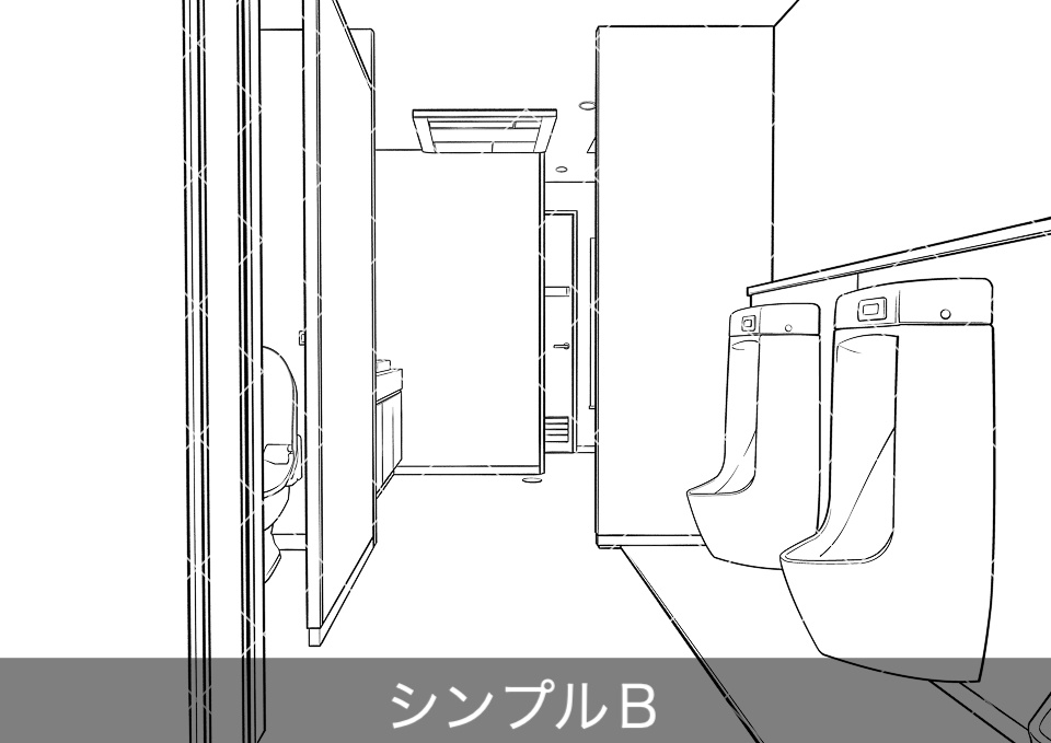 【無料】オフィス男性トイレ(アタリ付き)