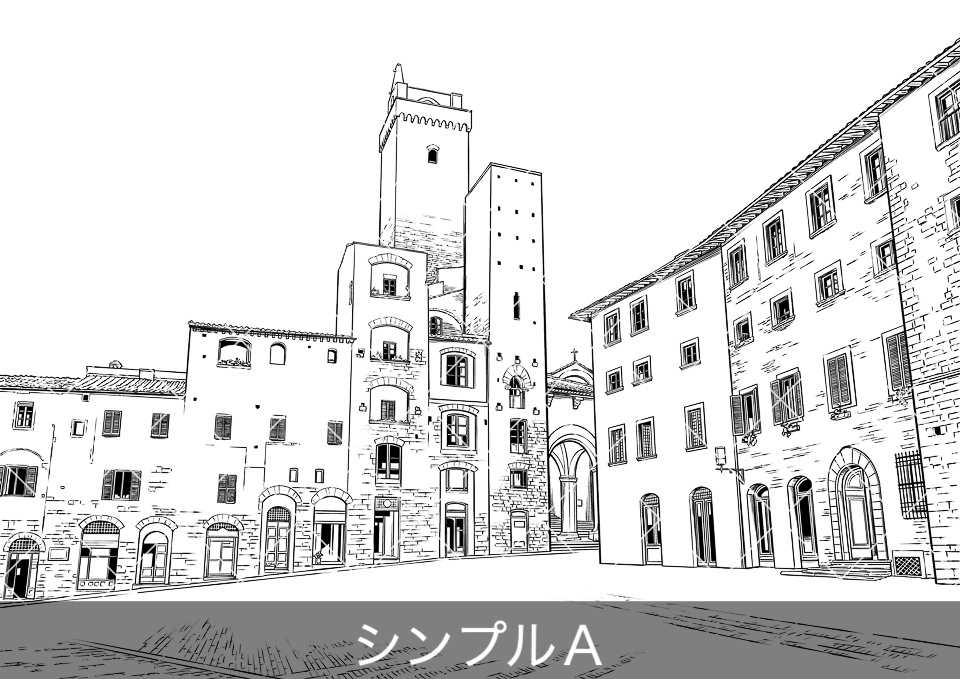 ヨーロッパ・旧市街の広場(モブ付き)