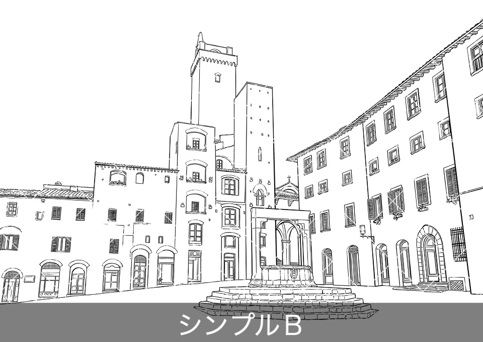 ヨーロッパ・旧市街の広場(モブ付き)