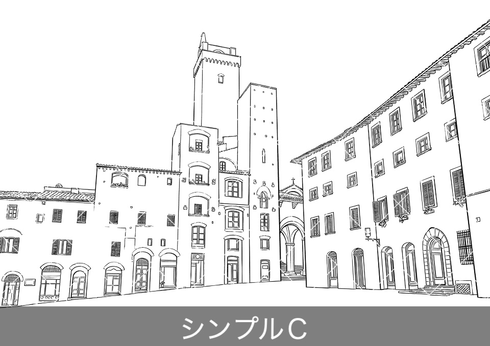 ヨーロッパ・旧市街の広場(モブ付き)