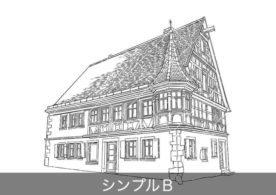 ヨーロッパ・洋館の外観2(モブ付き)