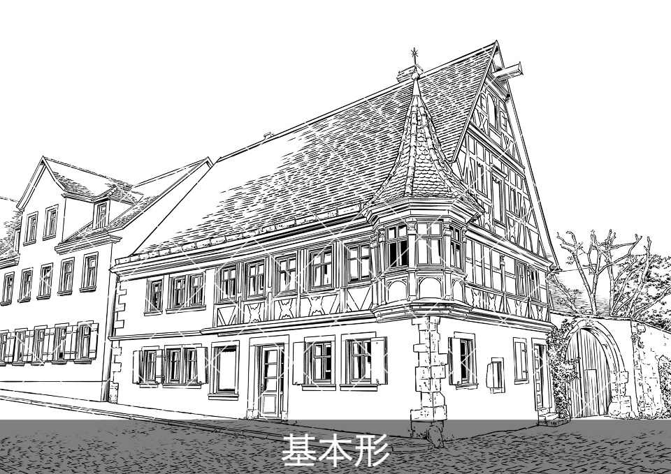 ヨーロッパ・洋館の外観2(モブ付き)