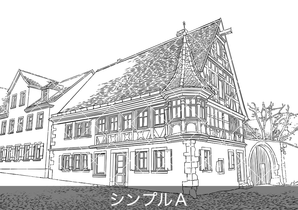 ヨーロッパ・洋館の外観2(モブ付き)