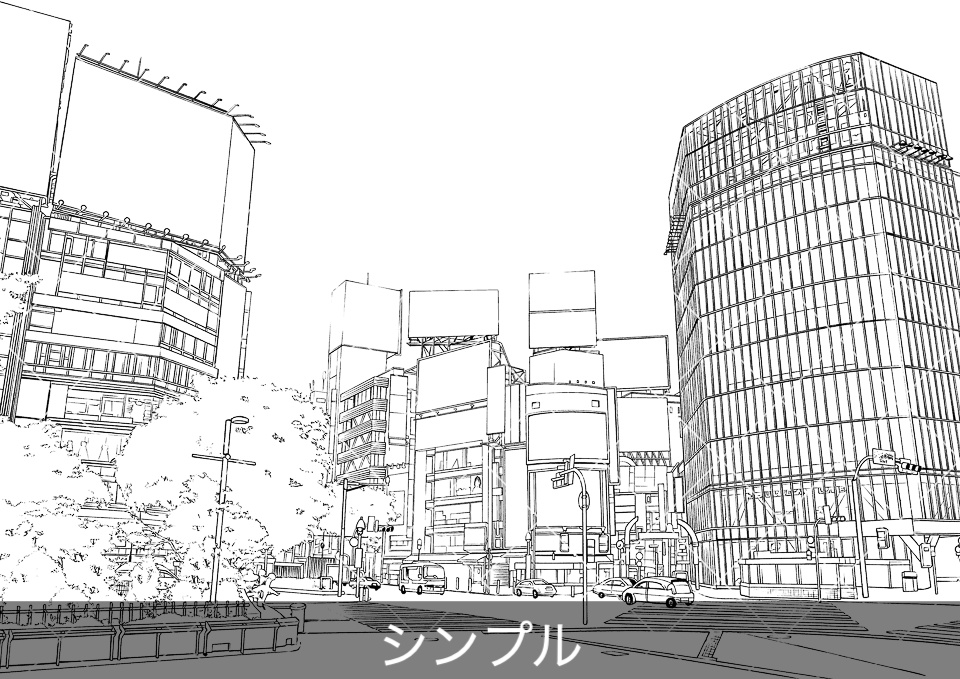 渋谷スクランブル交差点(モブ付き)