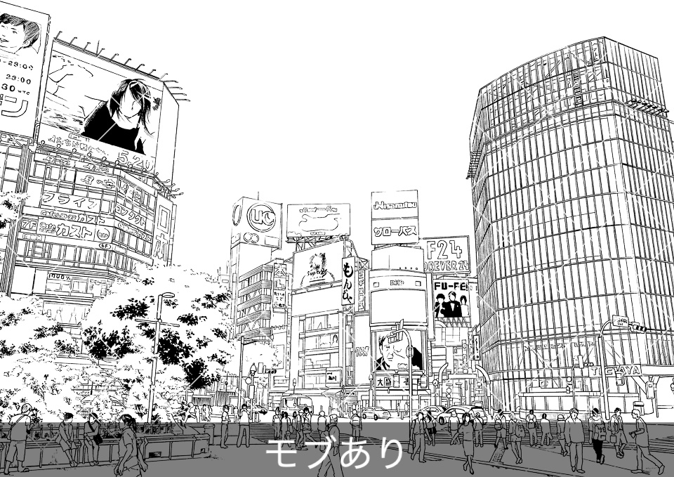 渋谷スクランブル交差点(モブ付き)