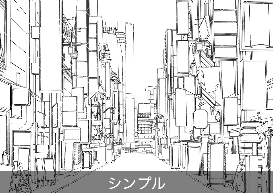 歓楽街の通り(モブ付き)