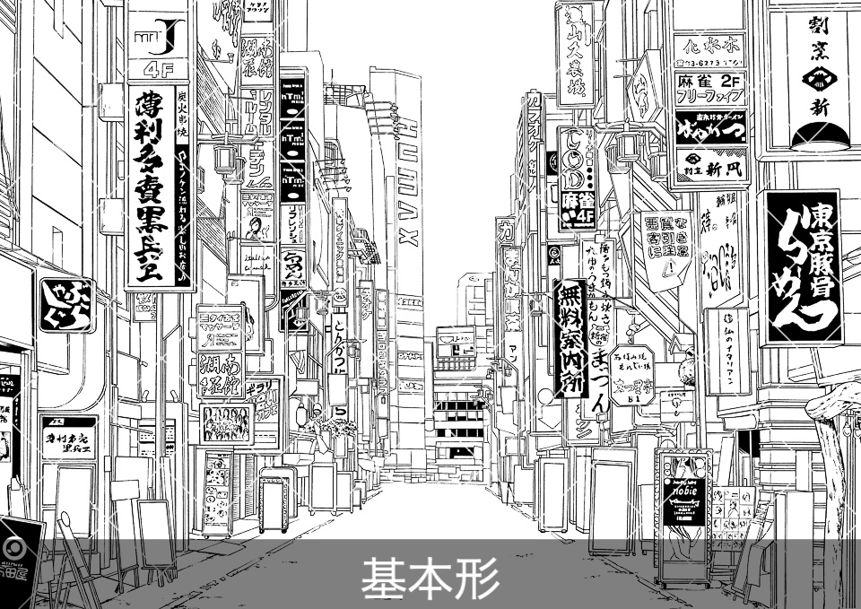 歓楽街の通り(モブ付き)