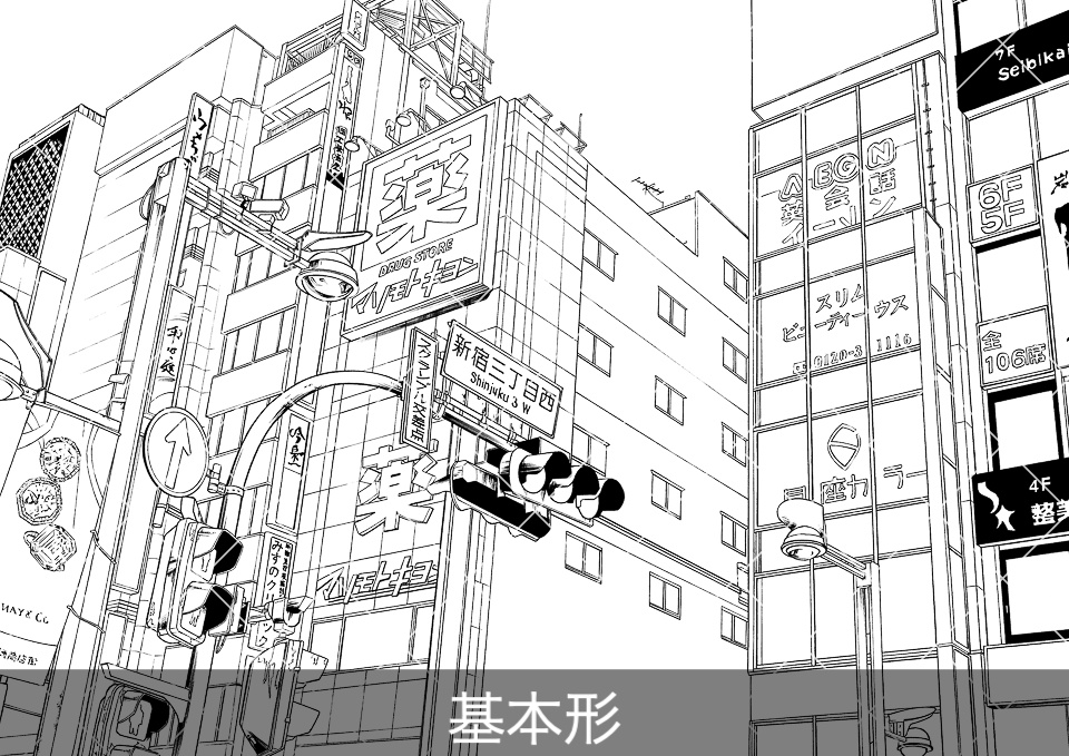 繁華街の大通り2