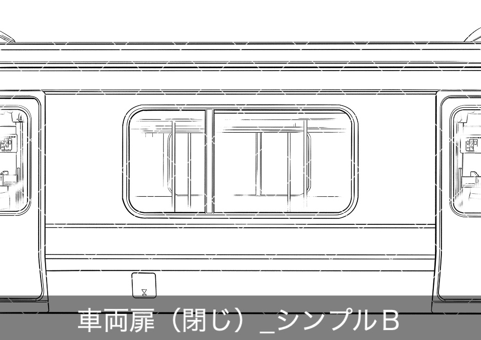 電車の車両側面(モブ付き)