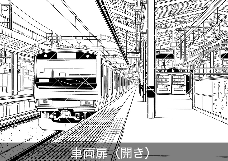 駅のホーム4(モブ付き)