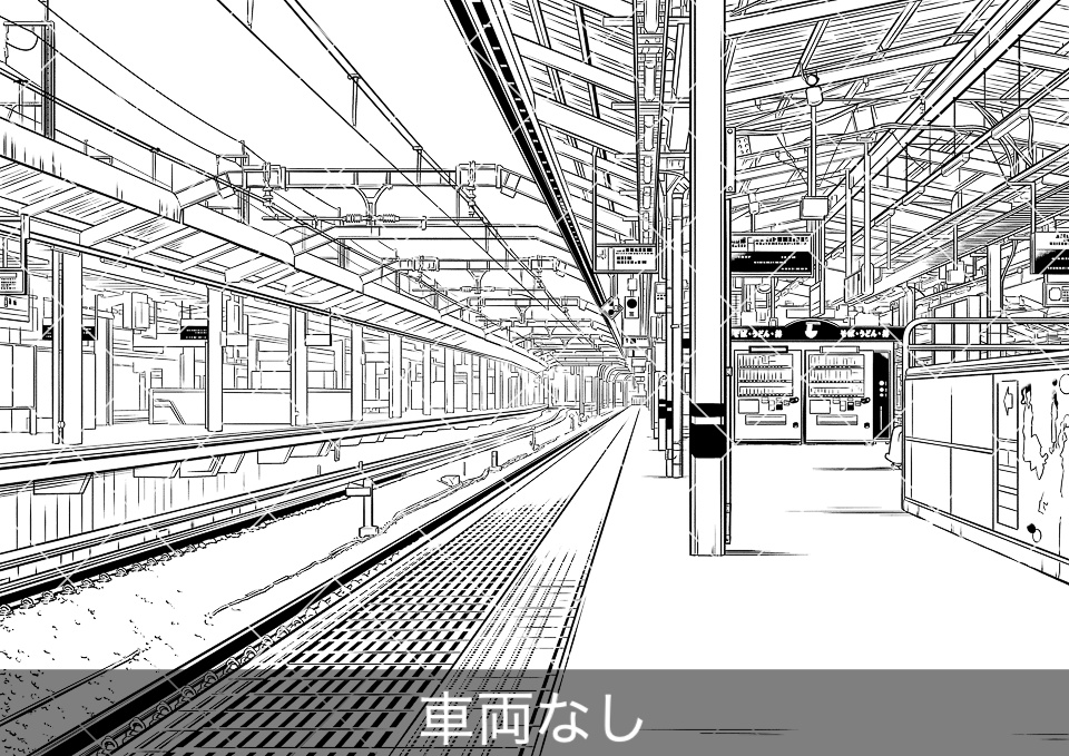 駅のホーム4(モブ付き)