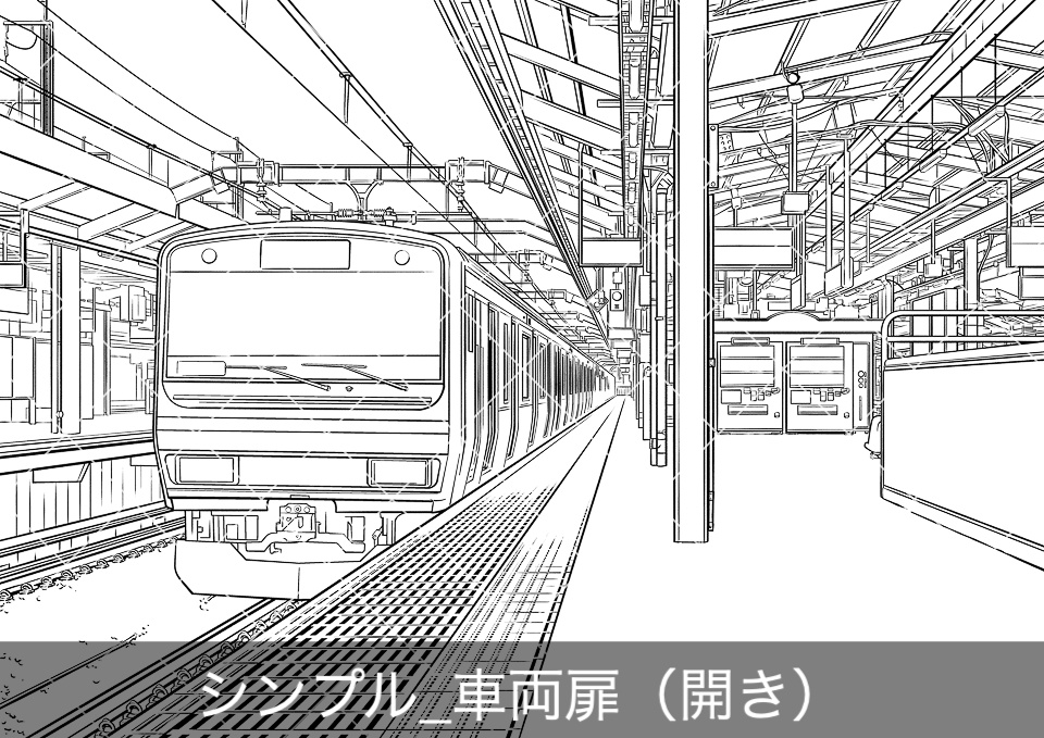 駅のホーム4(モブ付き)