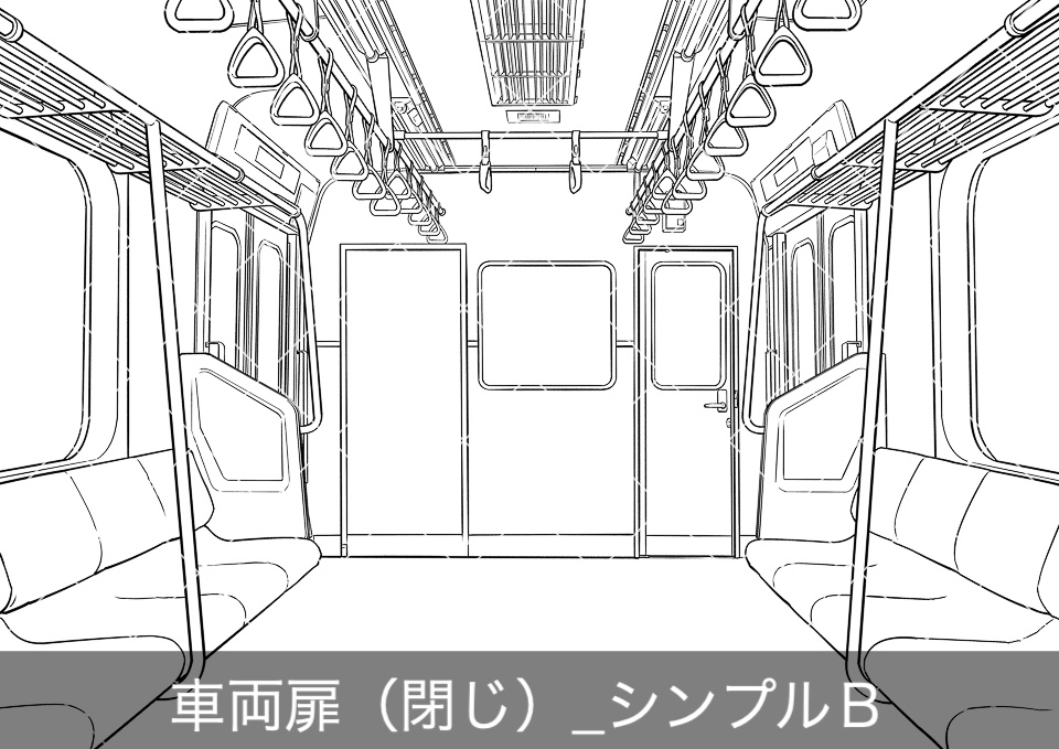 電車の先頭車両(モブ付き)