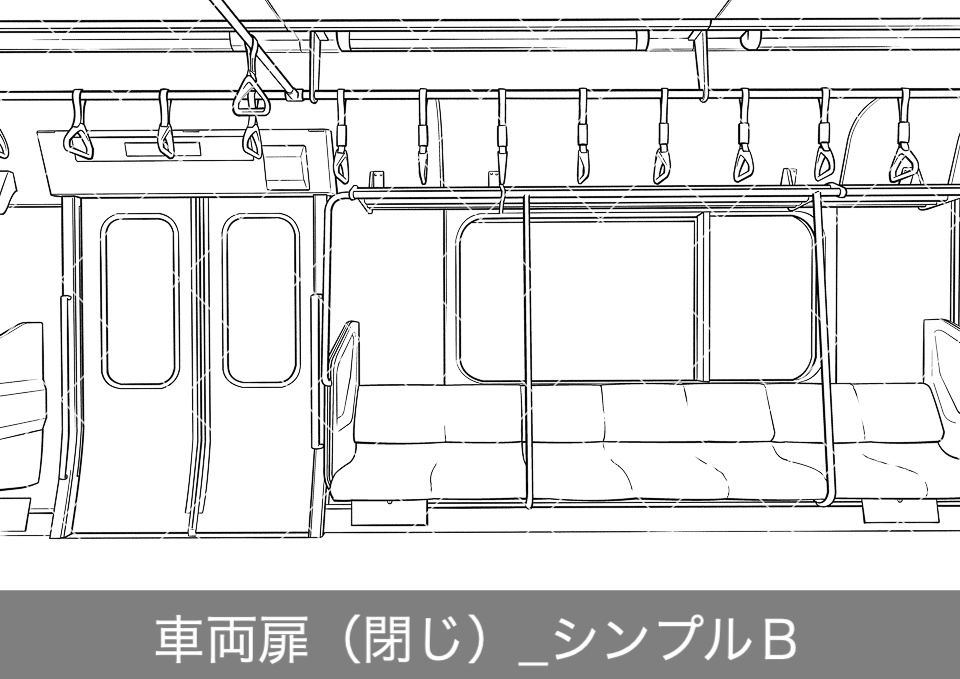 【無料】電車のロングシート3(モブ付き)