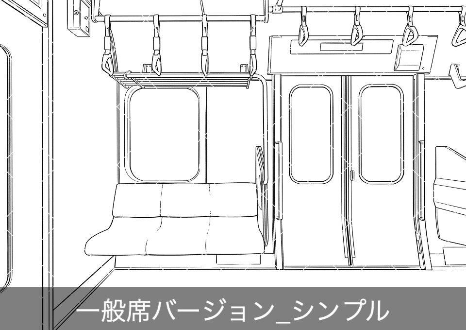 電車の優先席(モブ付き)