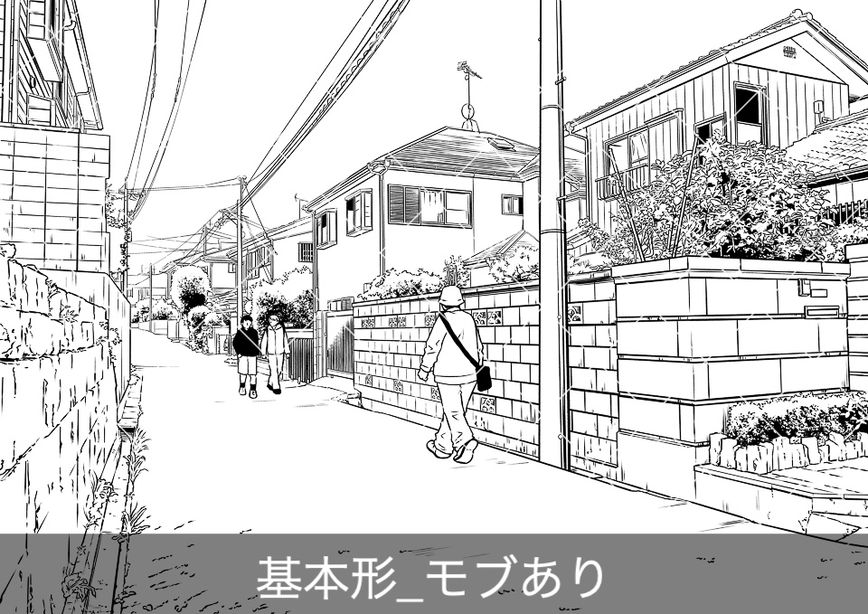 住宅街の通り4(モブ付き)