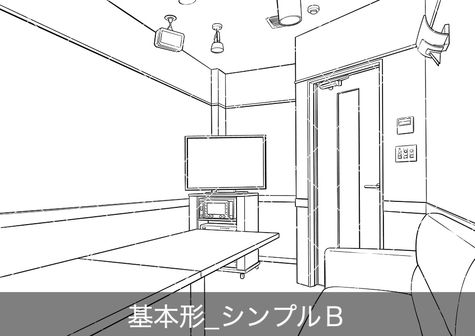 カラオケ店の店内(アタリ付き)