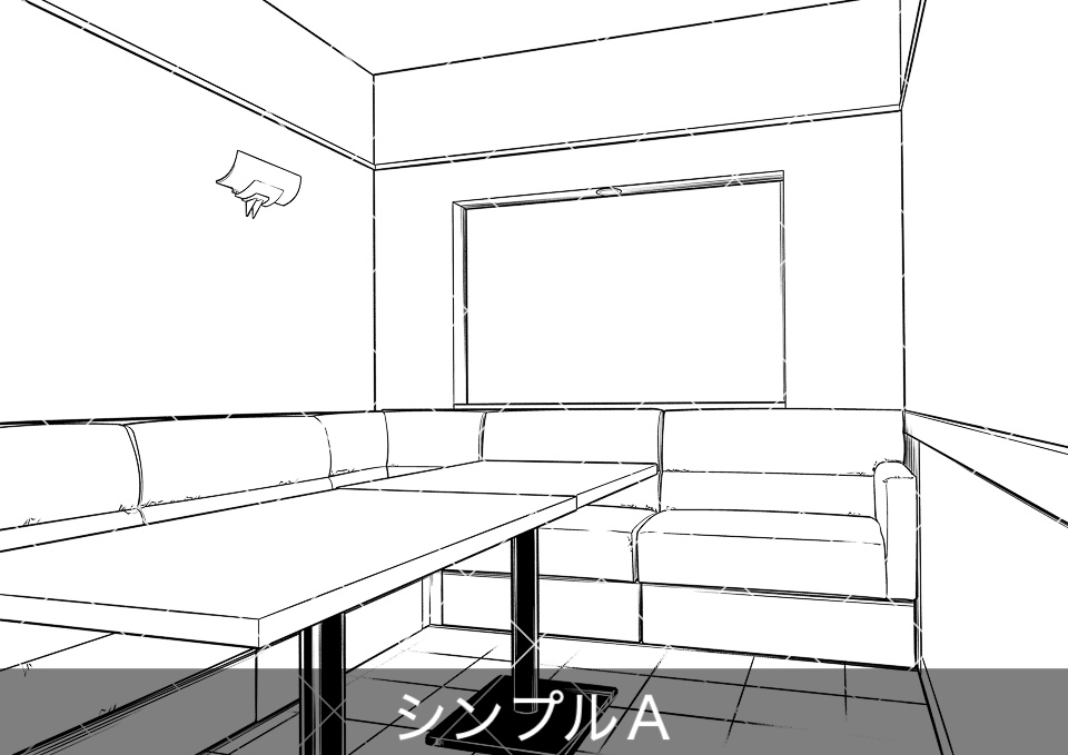 カラオケ店の店内2(アタリ付き)