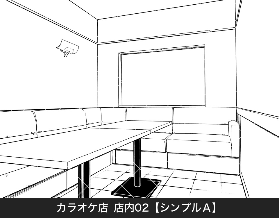 カラオケ店の店内2(アタリ付き)